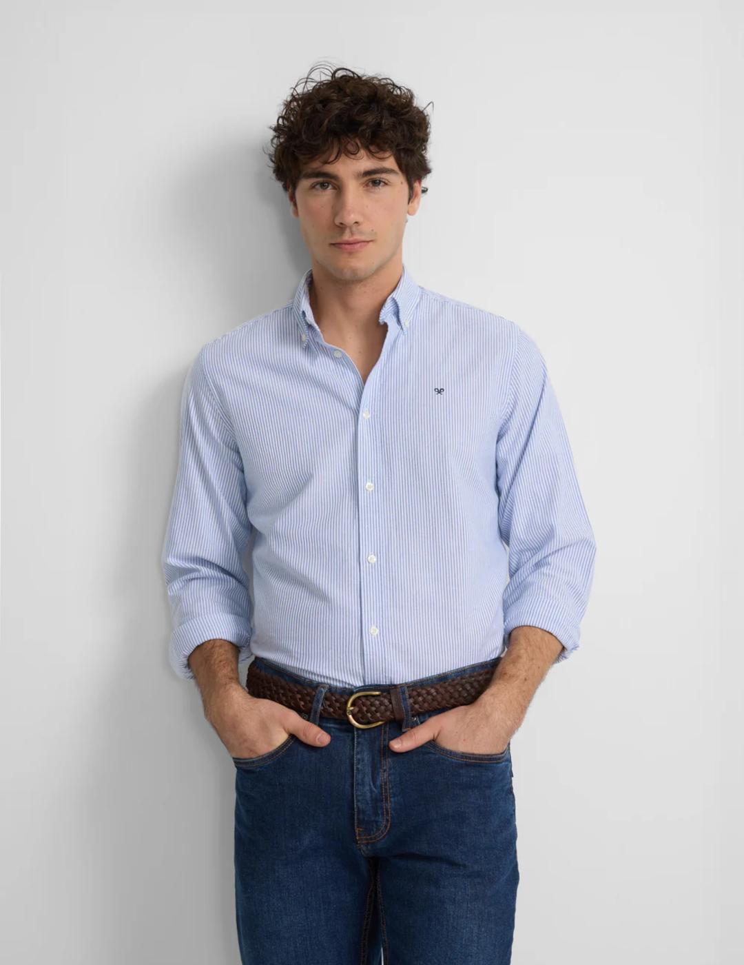 SILBON CAMISA RAYAS AZUL MEDIO