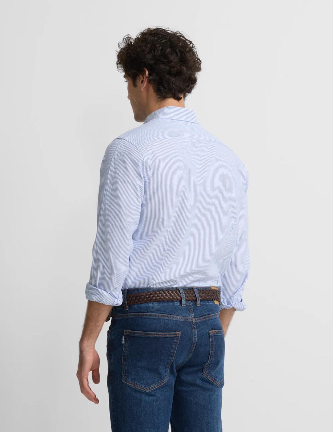 SILBON CAMISA RAYAS AZUL MEDIO