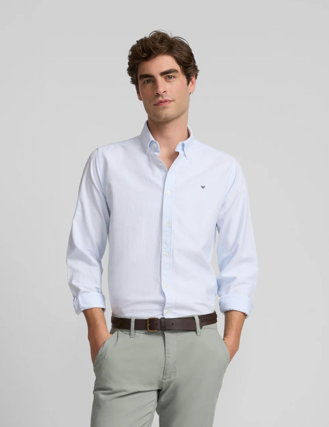 SILBON CAMISA RAYAS CELESTE