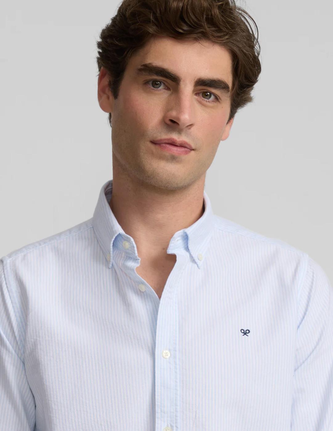 SILBON CAMISA RAYAS CELESTE