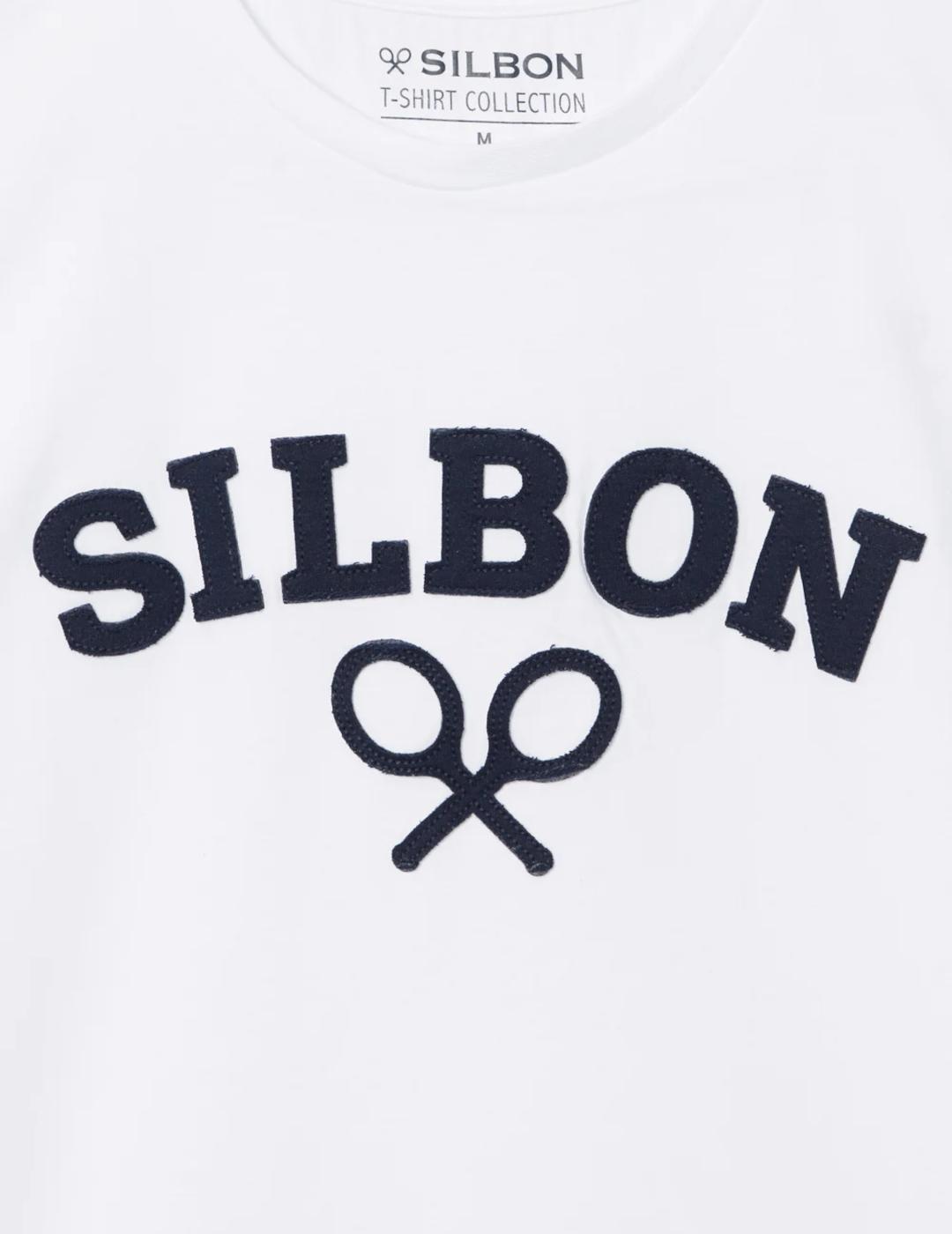 SILBON CAMISETA BLANCA RAQUETA MEDIA