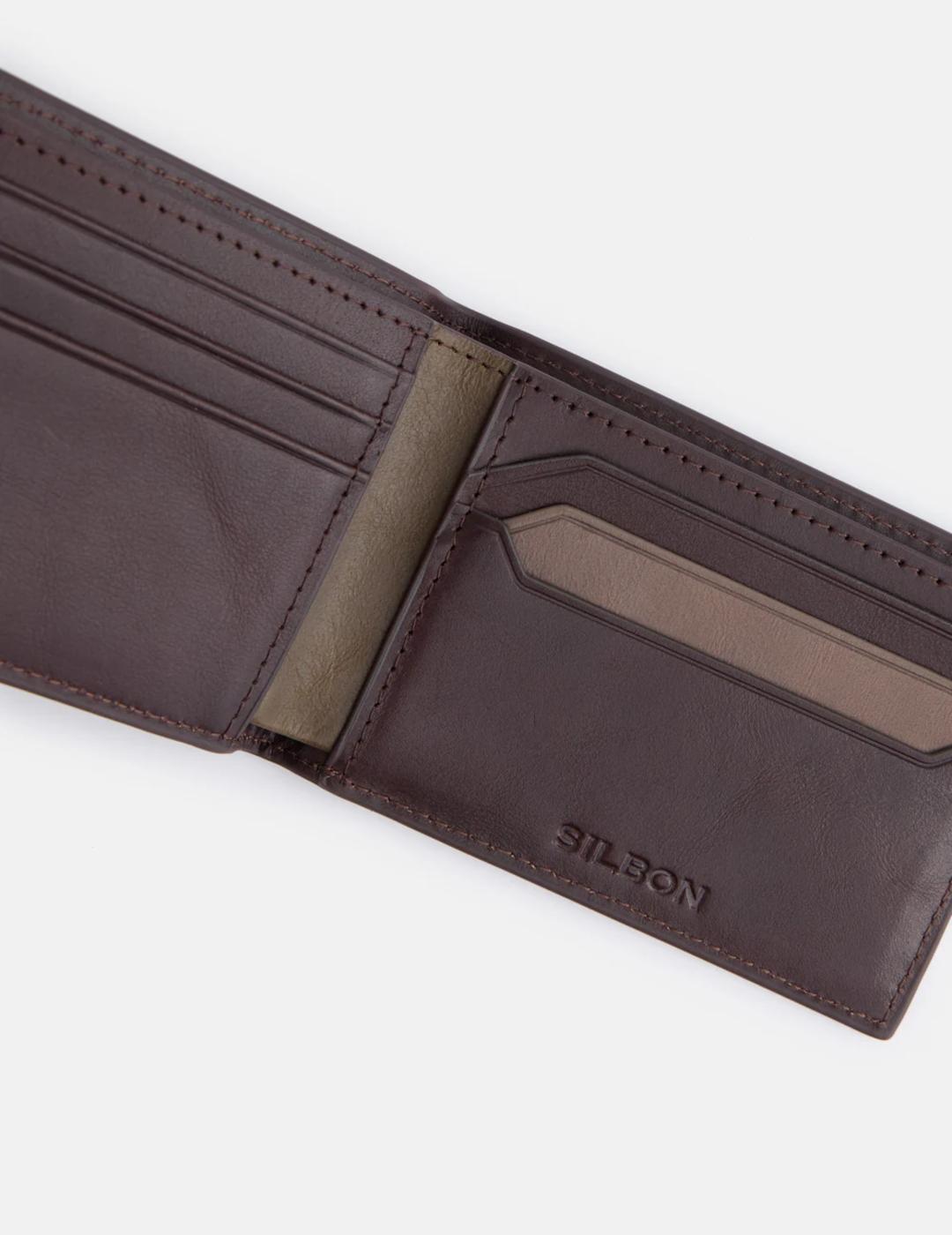 SILBON CARTERA PIEL TRICOLOR