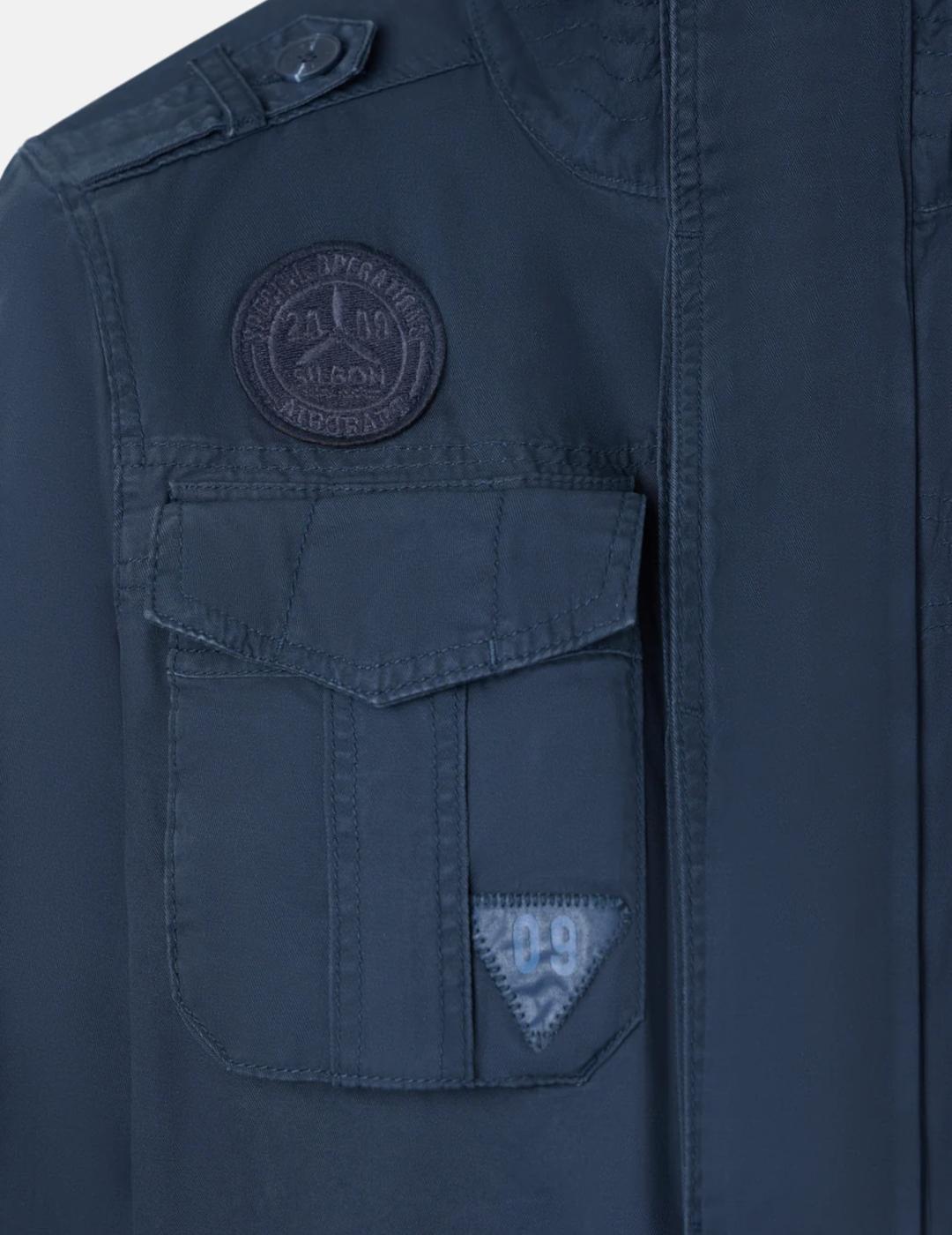 SILBON PARKA MILITAR MARINO GARMENT DYE