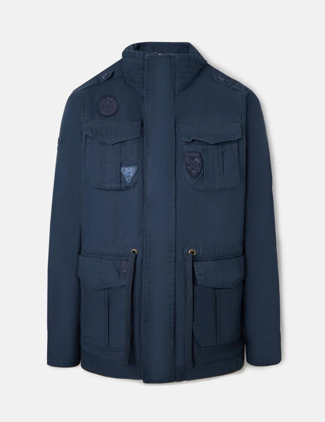 SILBON PARKA MILITAR MARINO GARMENT DYE