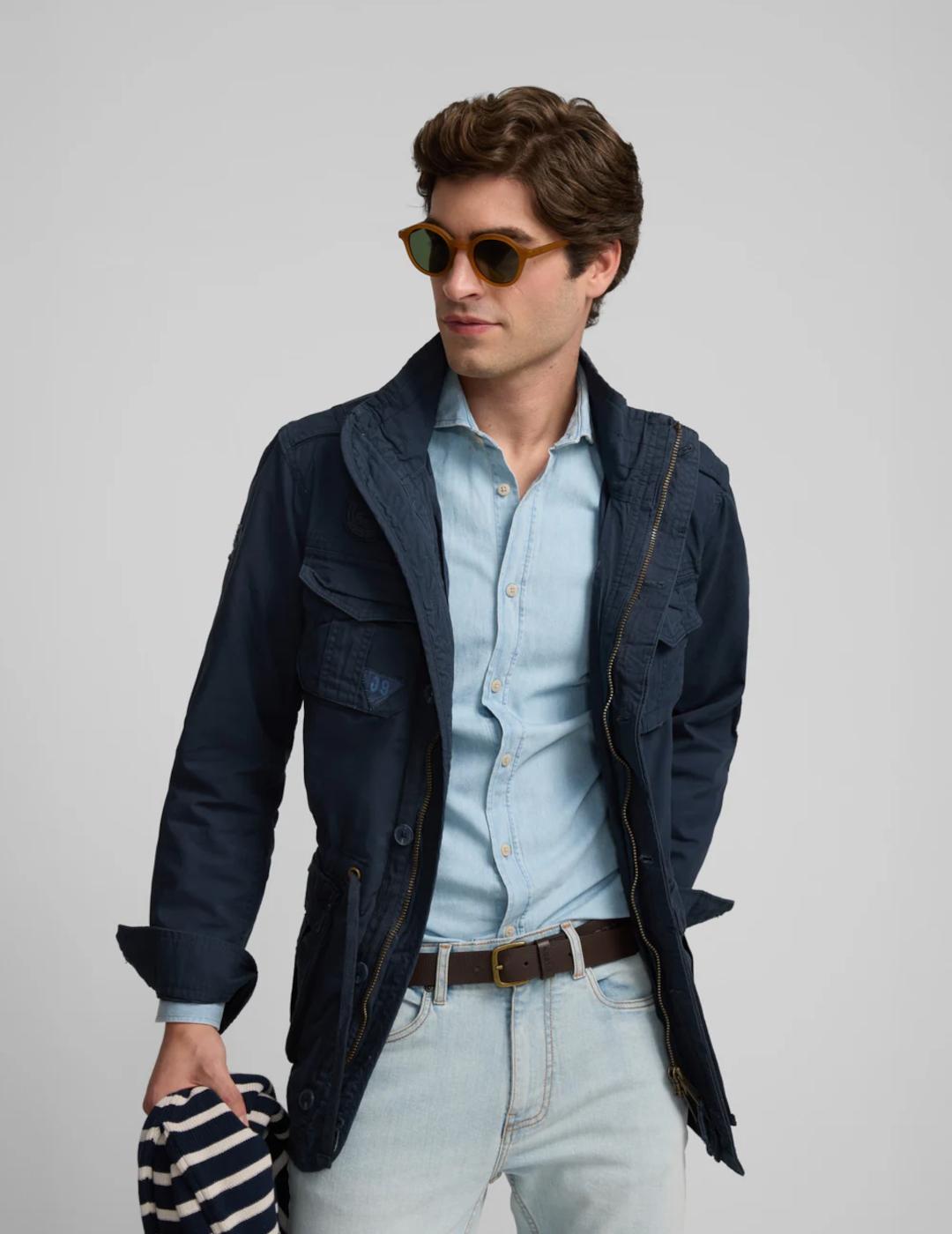 SILBON PARKA MILITAR MARINO GARMENT DYE