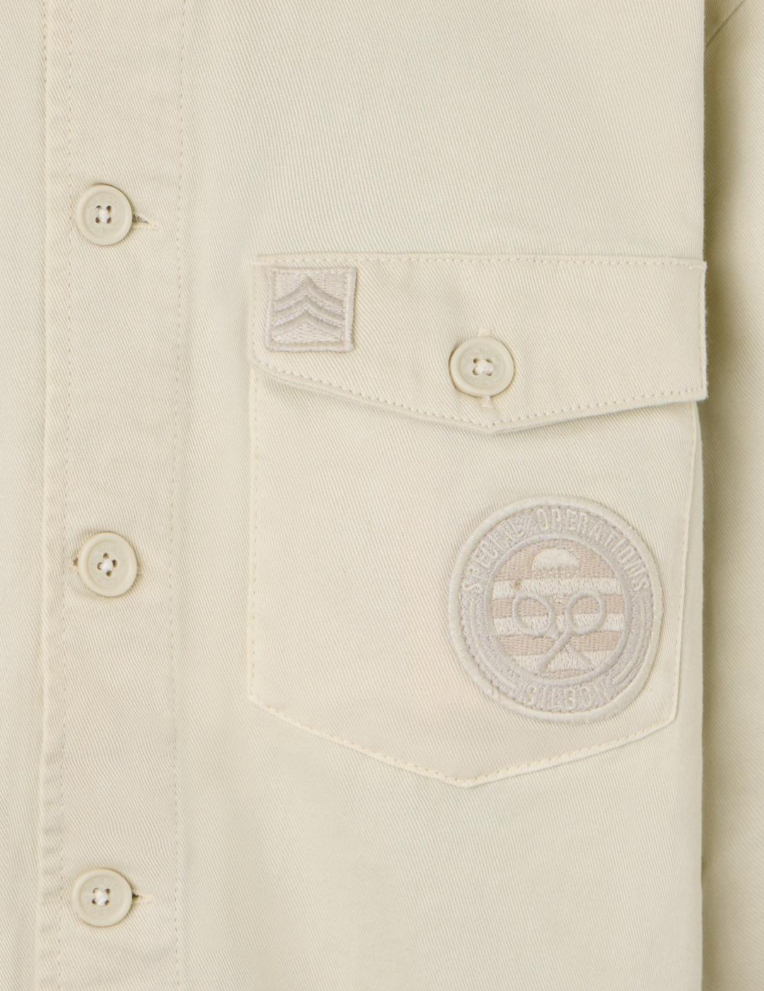 SILBON SOBRECAMISA BEIGE PARCHES