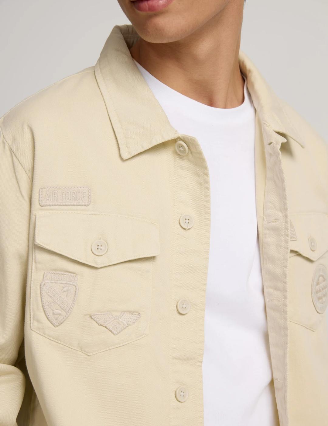 SILBON SOBRECAMISA BEIGE PARCHES