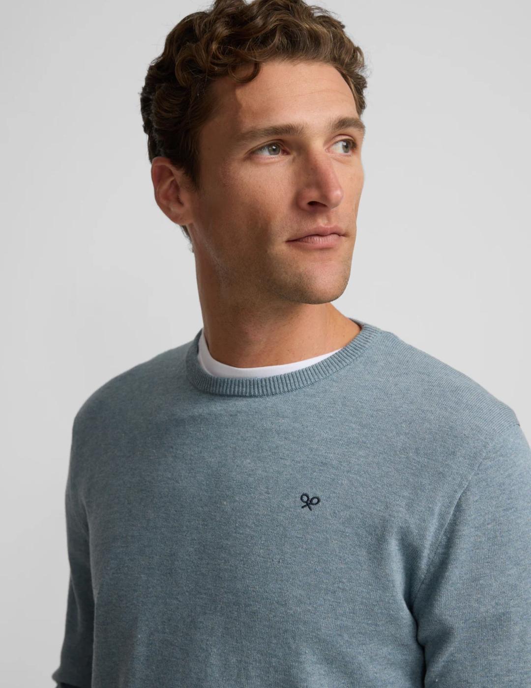 SILBON JERSEY AZUL ROUND NECK