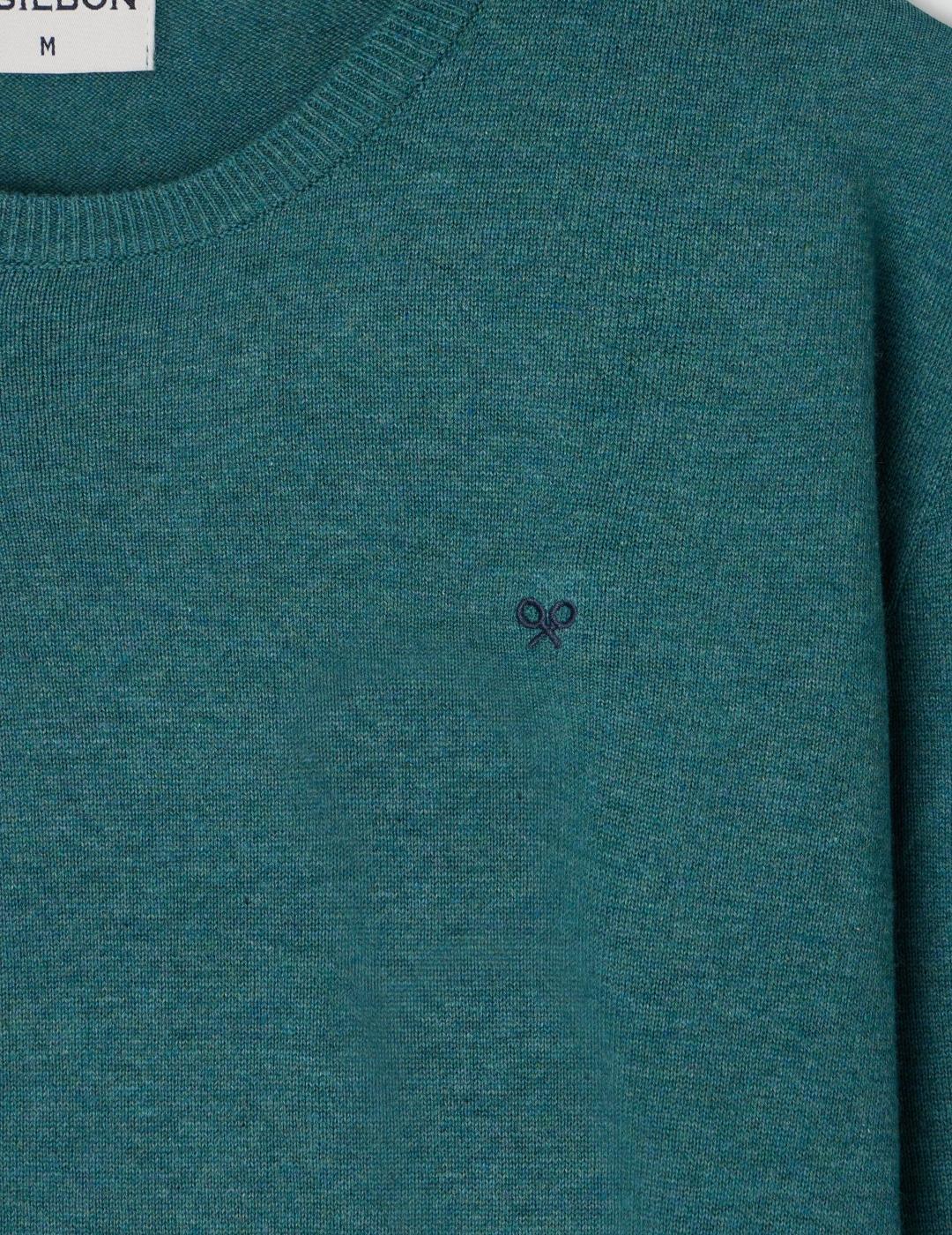 SILBON JERSEY VERDE ROUND NECK