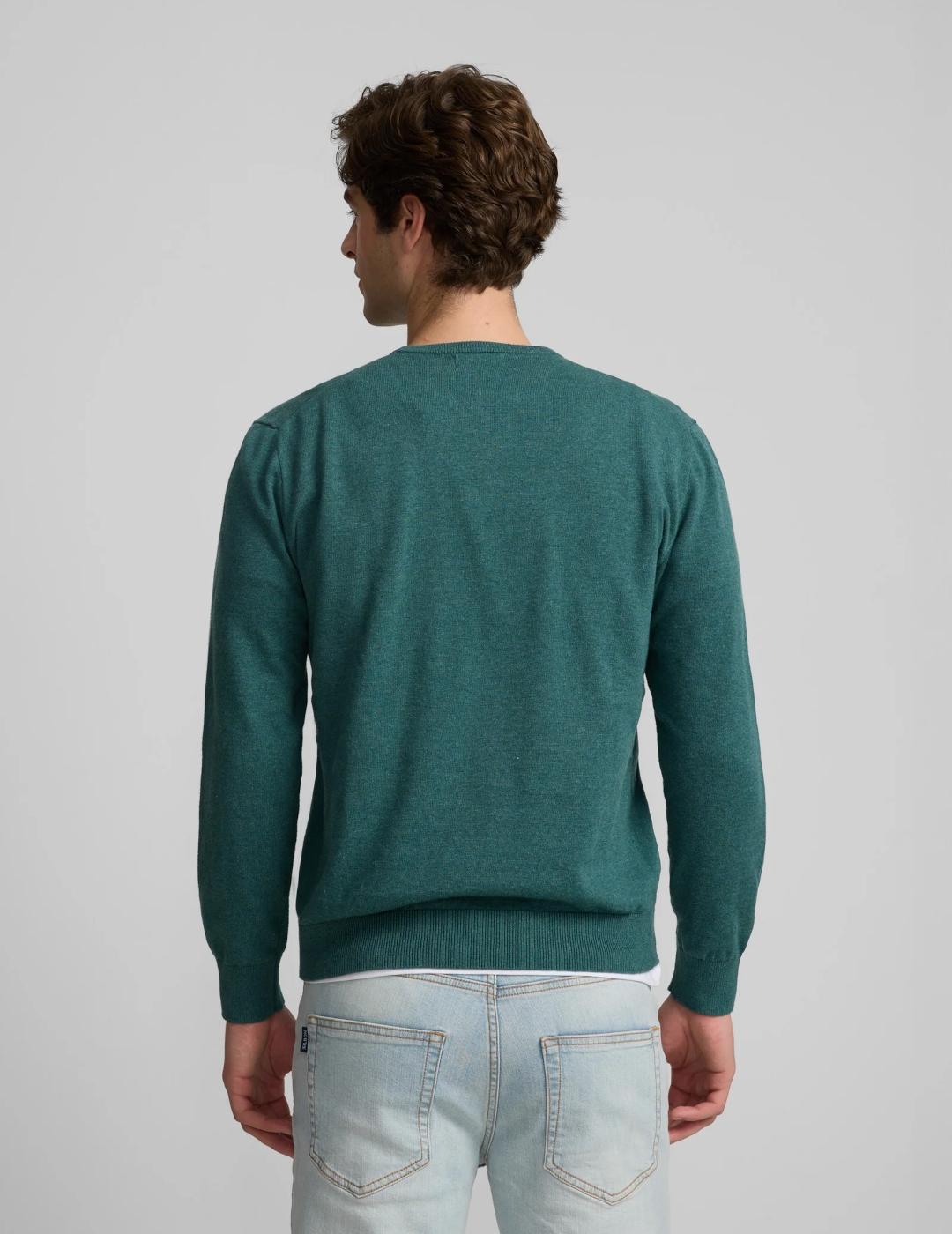 SILBON JERSEY VERDE ROUND NECK