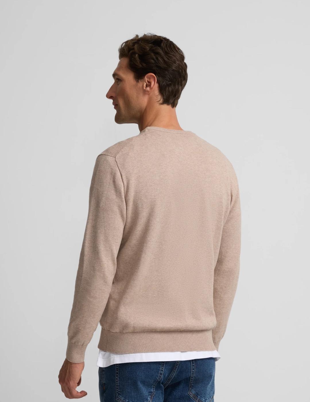 SILBON JERSEY BEIGE ROUND NECK
