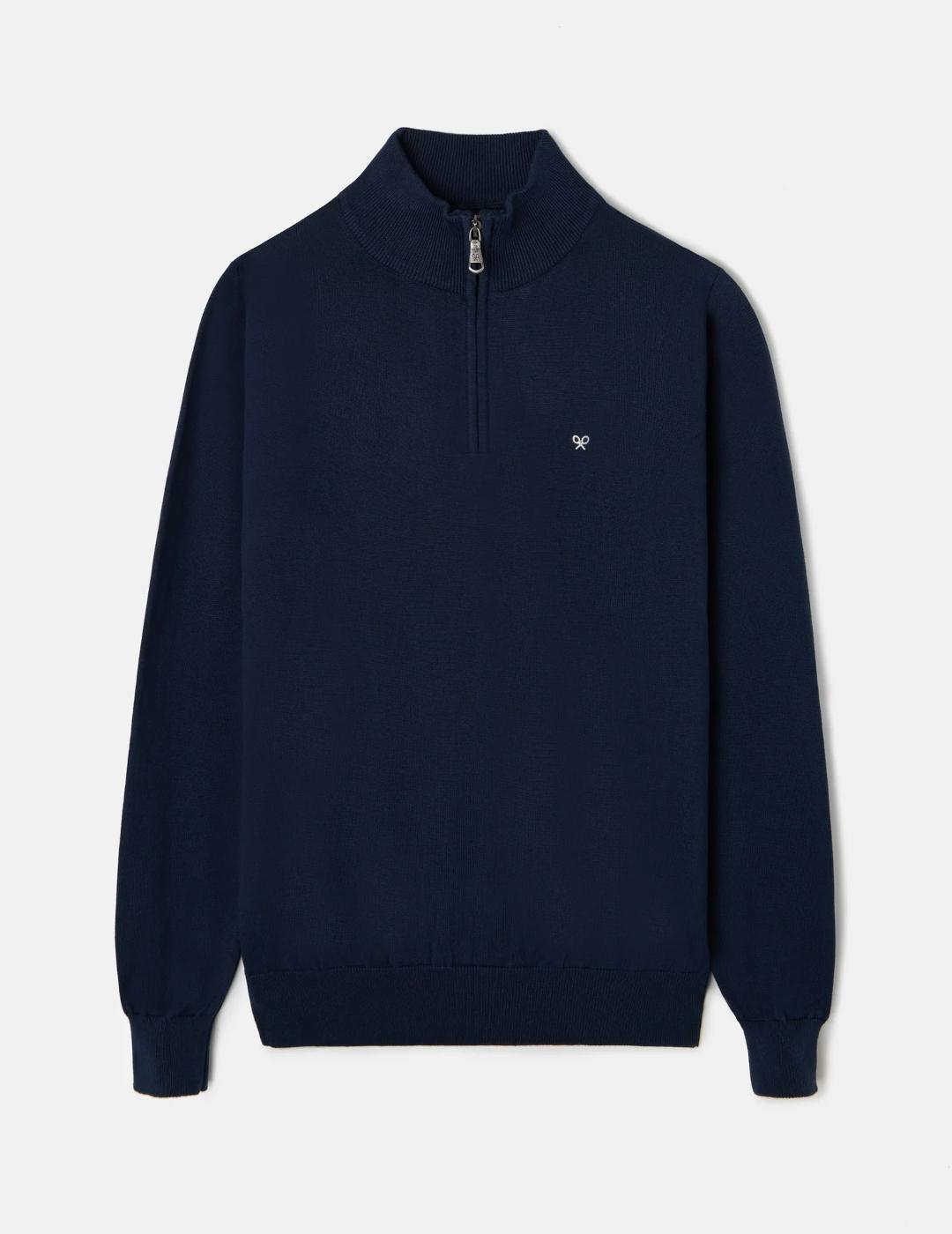 SILBON JERSEY ZIP MARINO