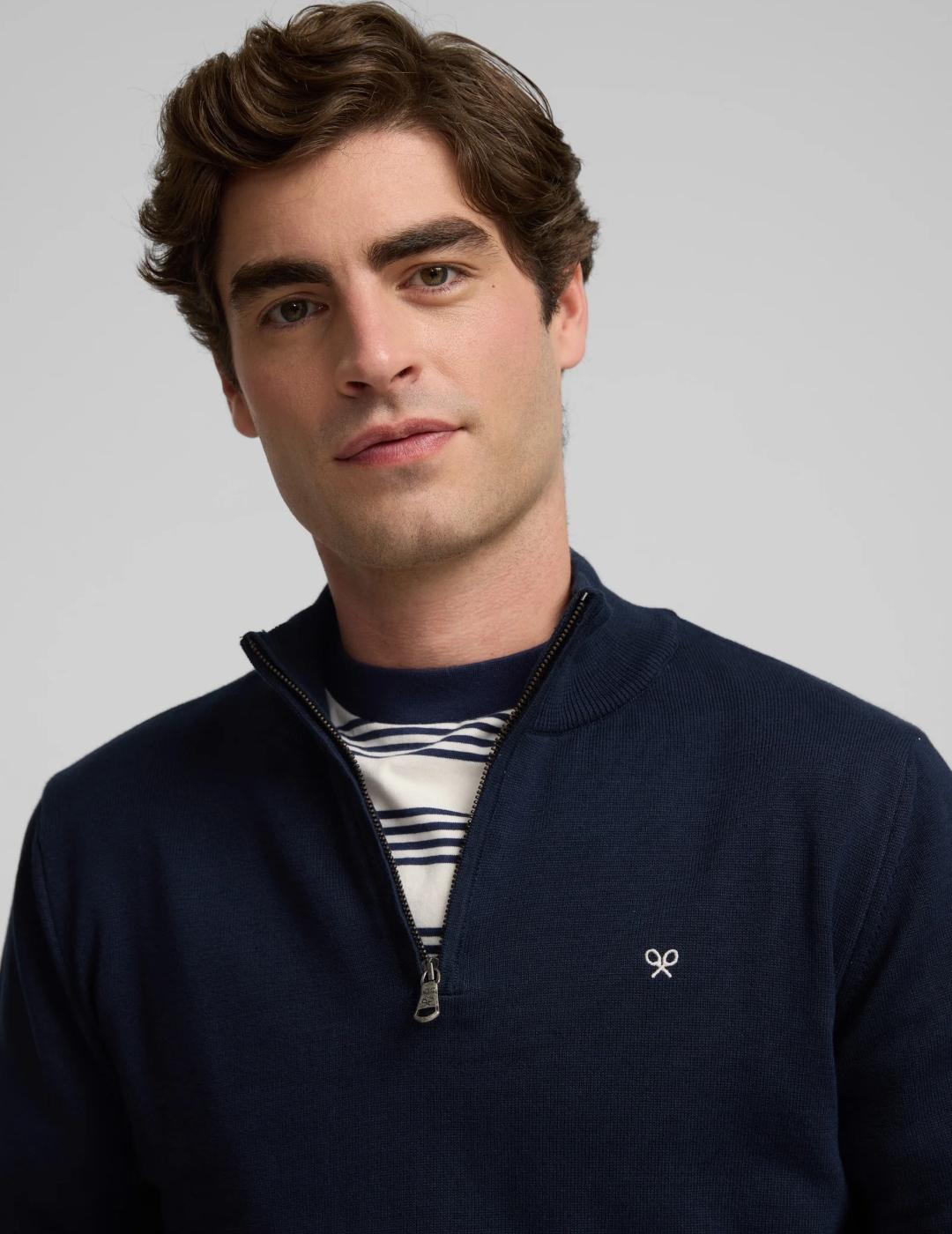 SILBON JERSEY ZIP MARINO