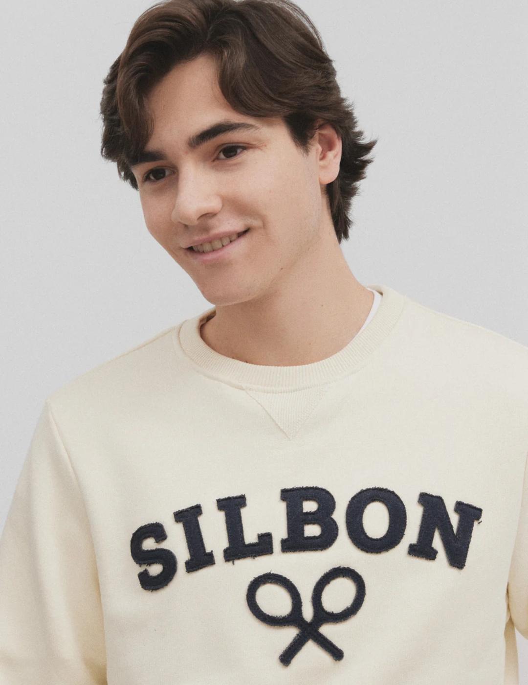 SILBON SUDADERA CREMA RAQUETA MEDIA