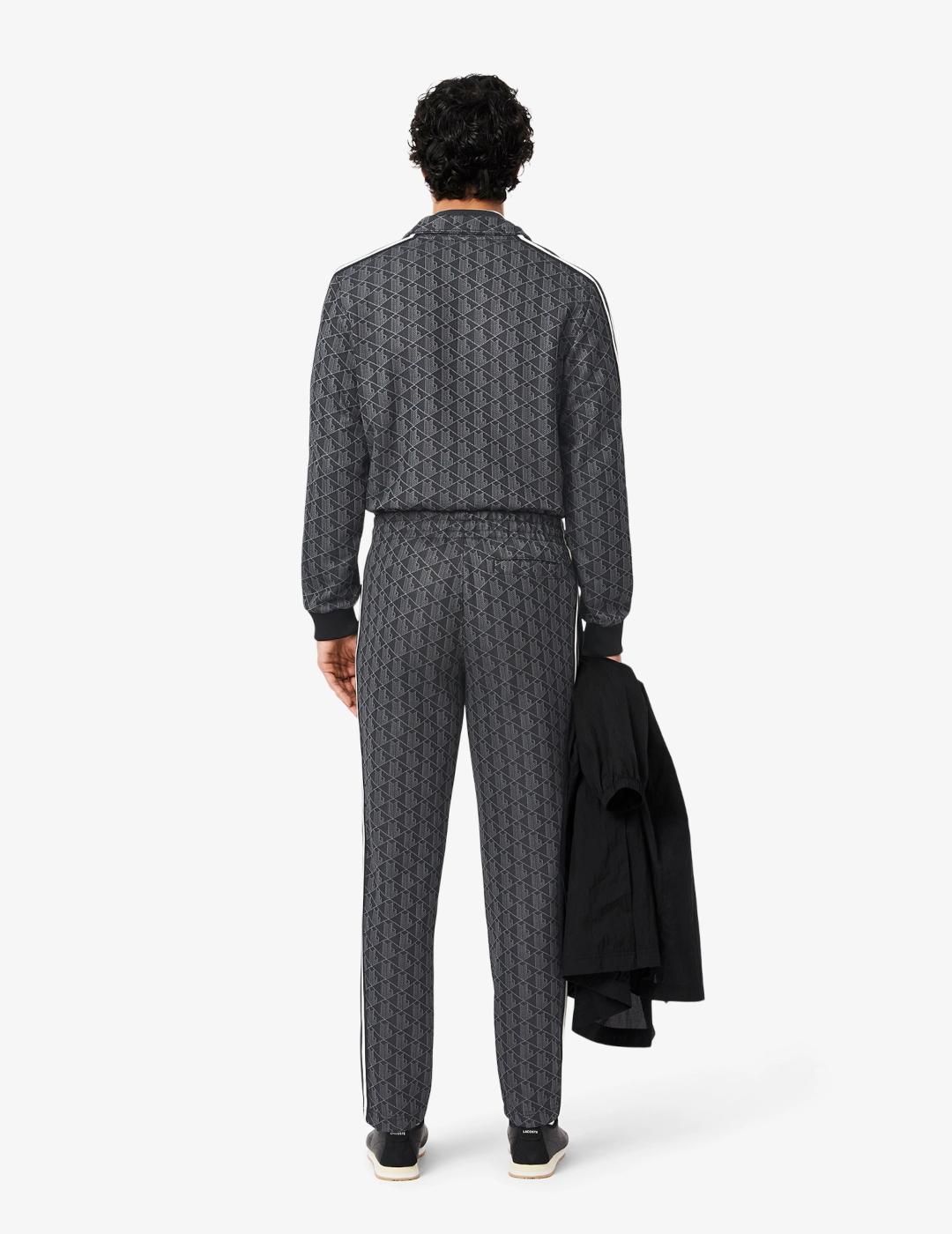 LACOSTE PANTSPORT ESTAMPADO NEGRO GRIS