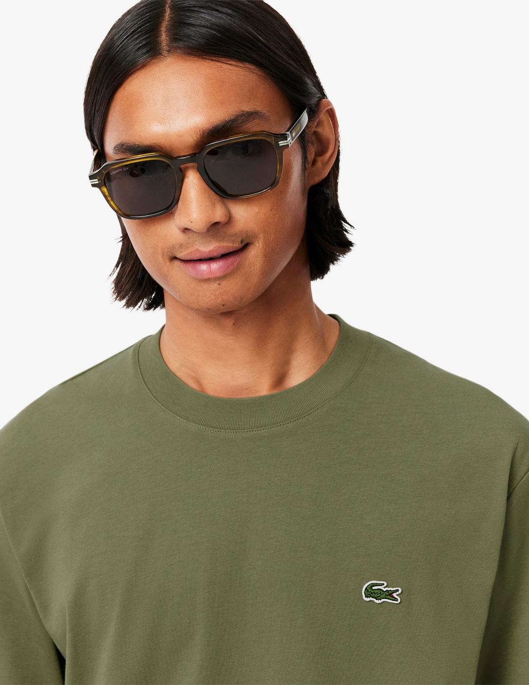 LACOSTE CAMISETA VERDE KAKI CLASSIC FIT