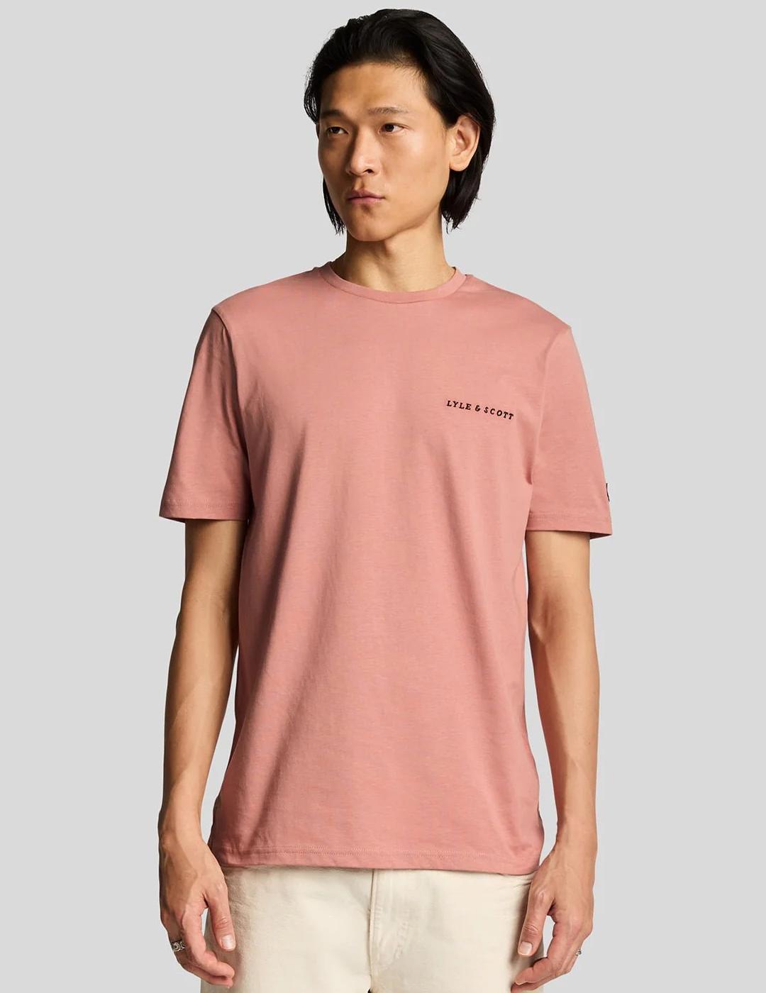 LYLE&SCOTT CAMISETA ASH RED BLACK EMBROIDERED