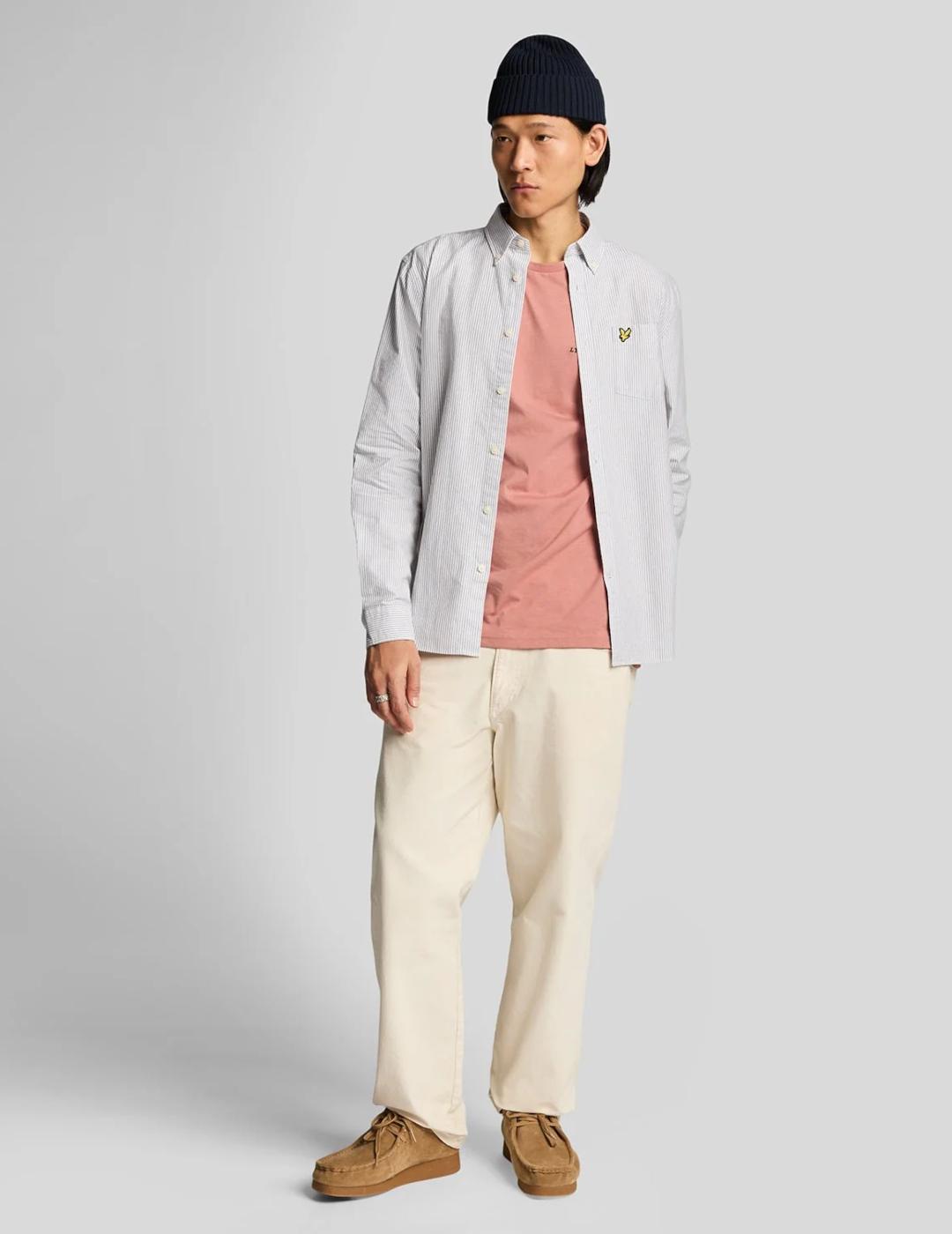 LYLE&SCOTT CAMISETA ASH RED BLACK EMBROIDERED