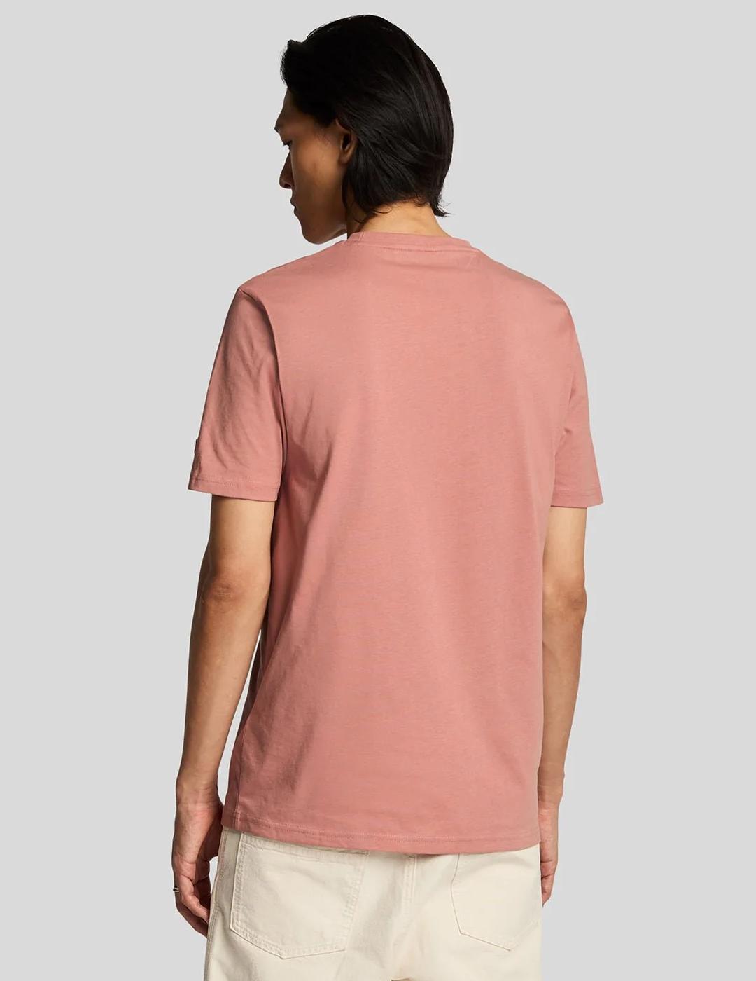 LYLE&SCOTT CAMISETA ASH RED BLACK EMBROIDERED