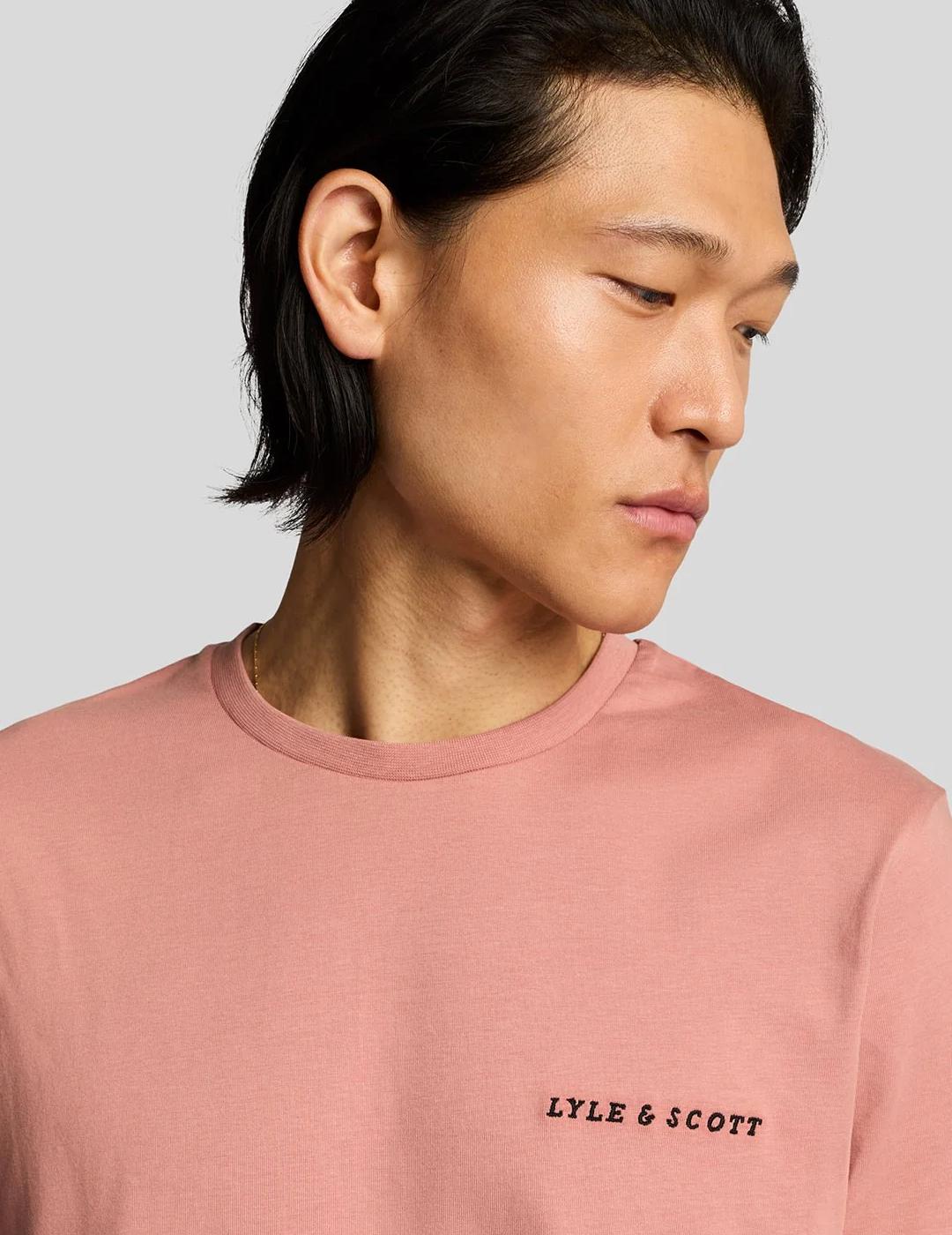 LYLE&SCOTT CAMISETA ASH RED BLACK EMBROIDERED