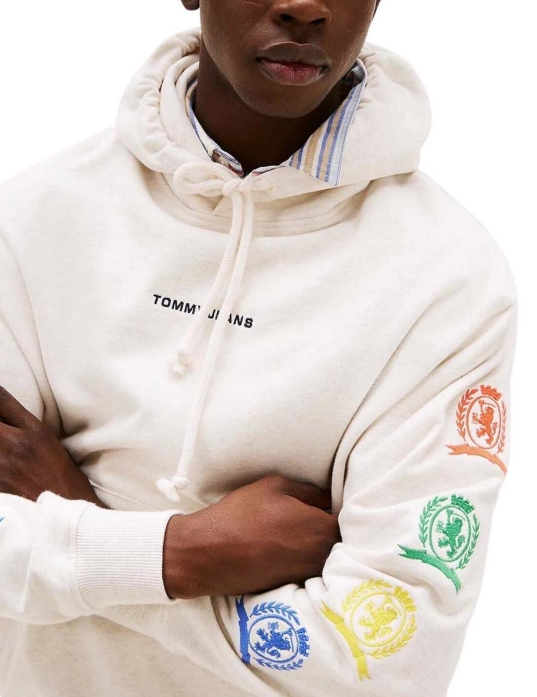 TOMMY HOODIE BEIGE ESCUDO VARSITY CREST