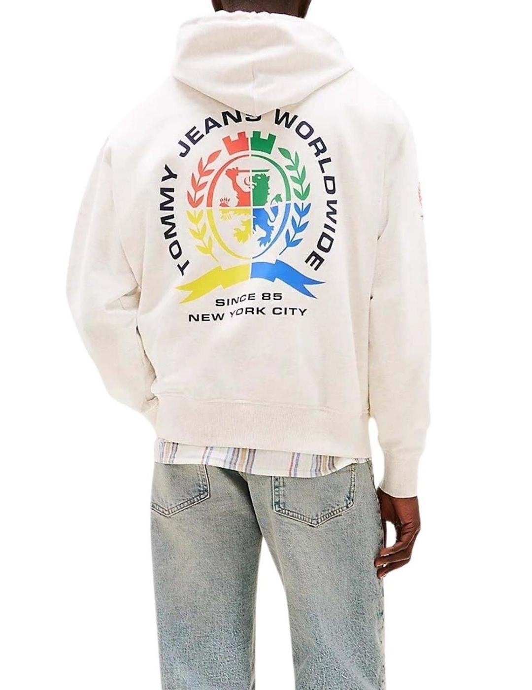 TOMMY HOODIE BEIGE ESCUDO VARSITY CREST