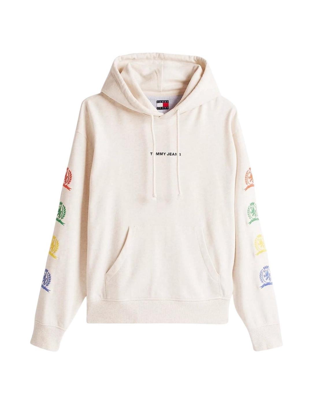 TOMMY HOODIE BEIGE ESCUDO VARSITY CREST