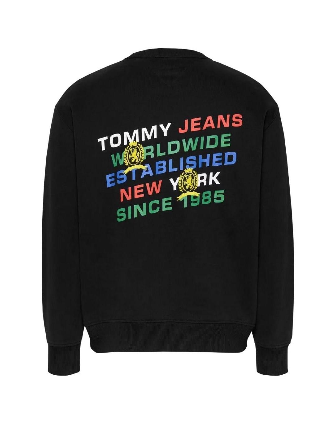 TOMMY SUDADERA NEGRA VARSITY CREST