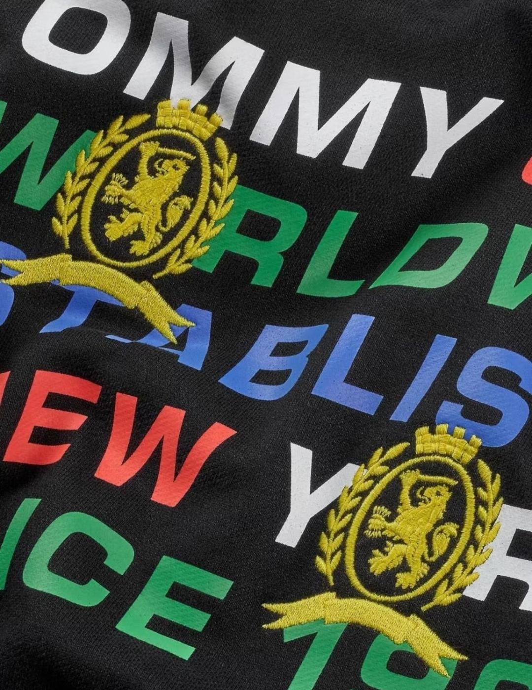 TOMMY SUDADERA NEGRA VARSITY CREST