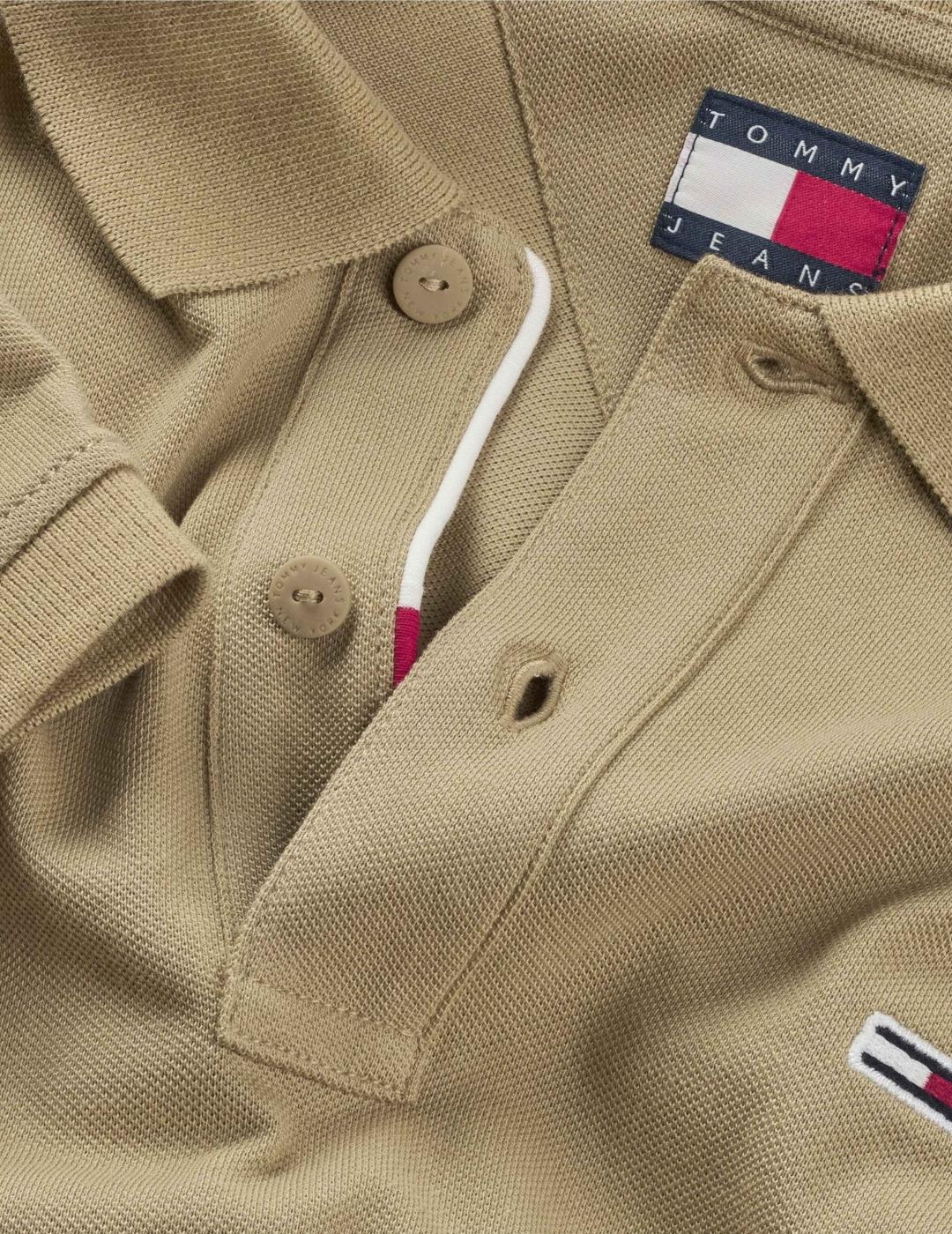 TOMMY POLO BEIGE SLIM PLACKET