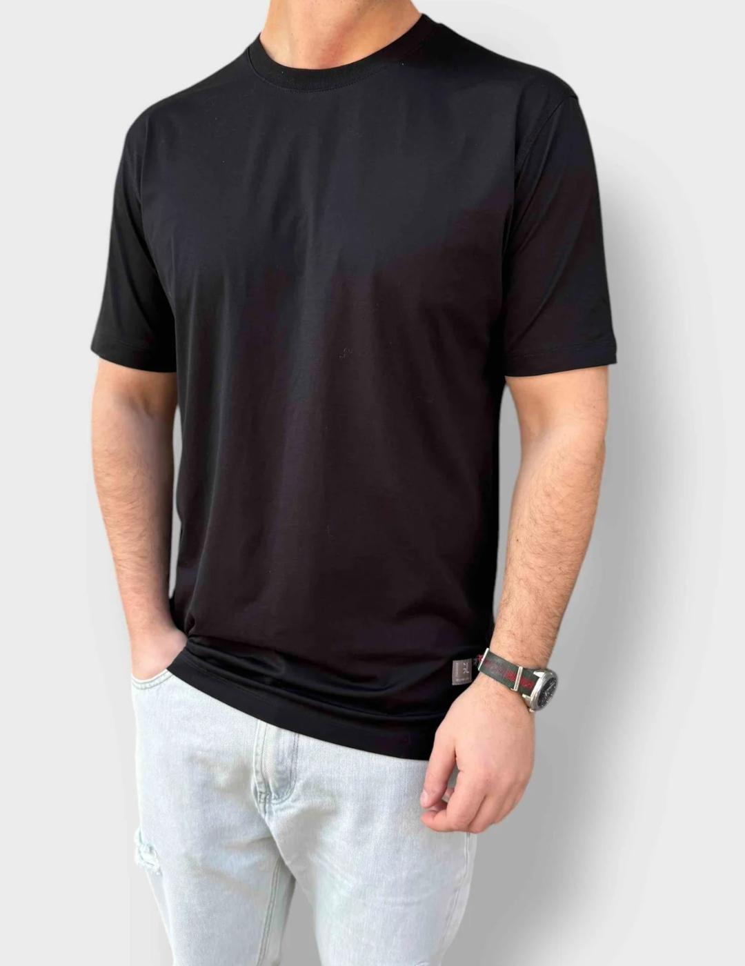 GIANNI LUPO CAMISETA NEGRA BÁSICA
