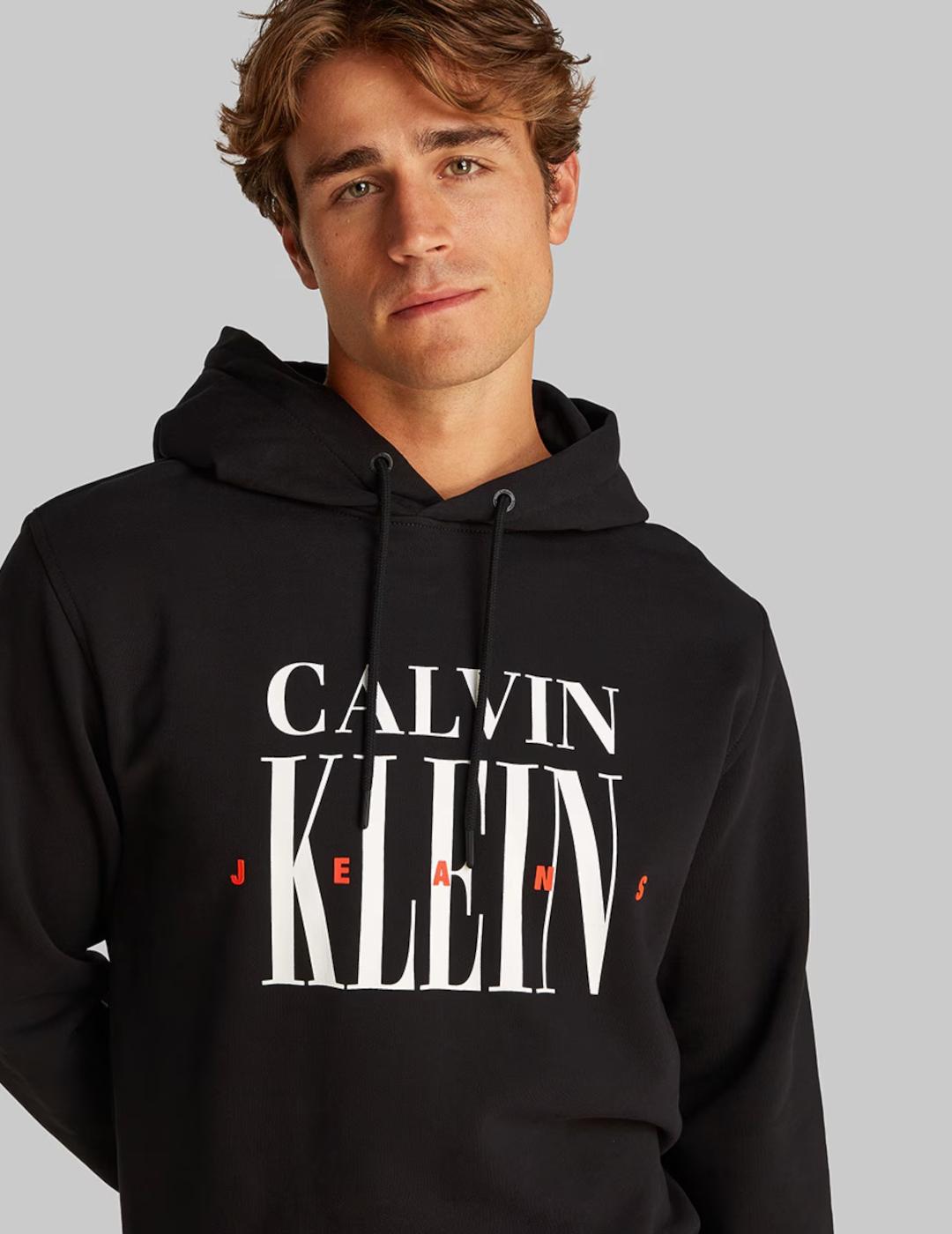 CALVIN KLEIN HOODIE NEGRA SERIF FRONT GRAPHIC