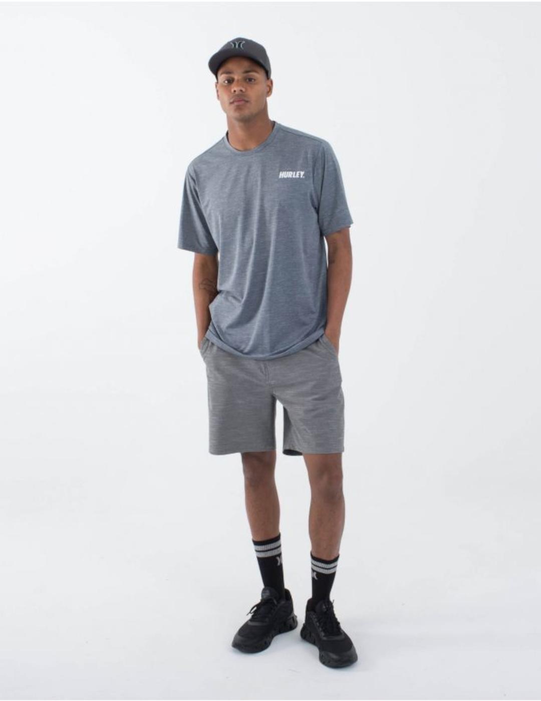 HURLEY CAMISETA H20 DRI GRIS JASPEADO