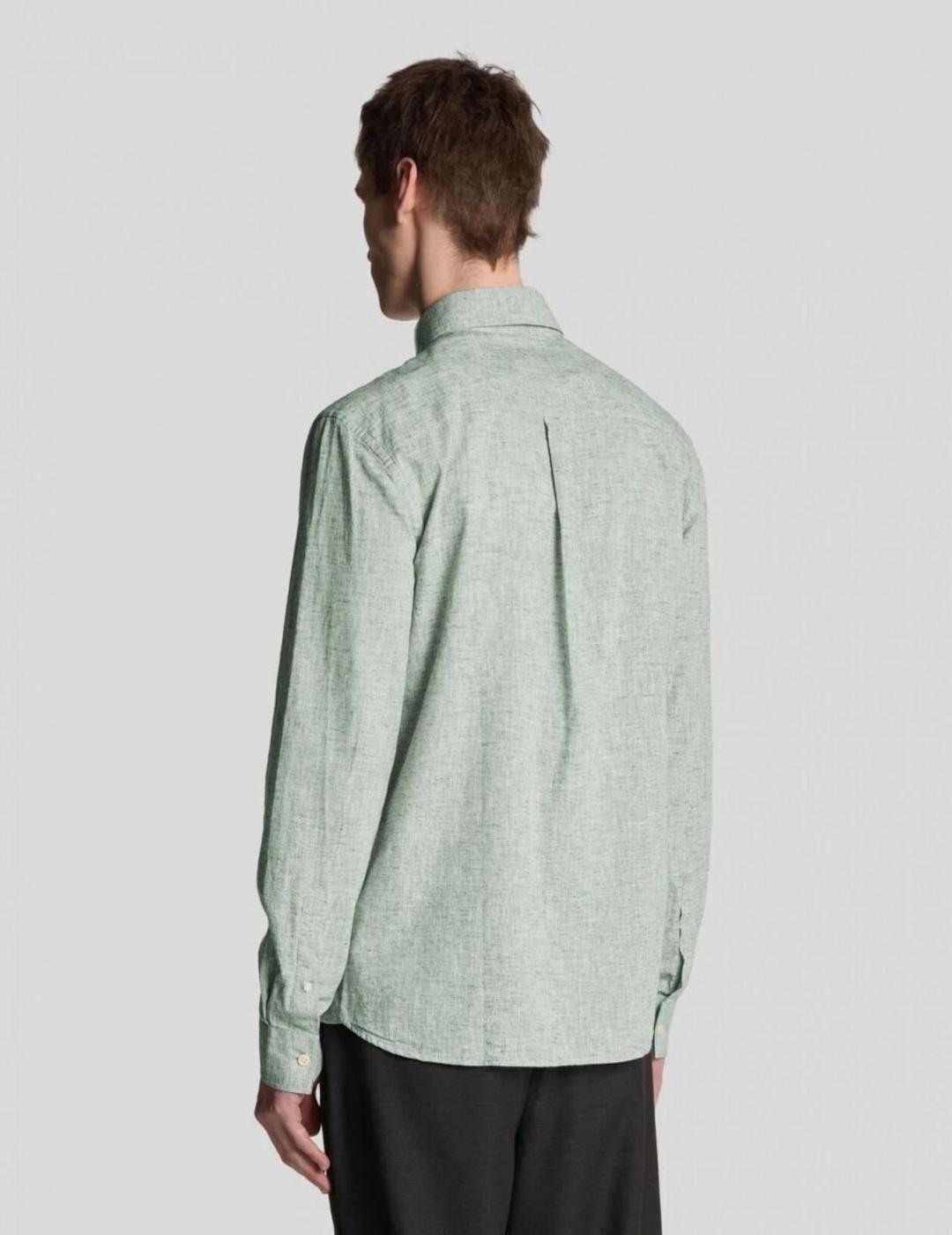 LYLE&SCOTT CAMISA OXFORD LINO GRIS