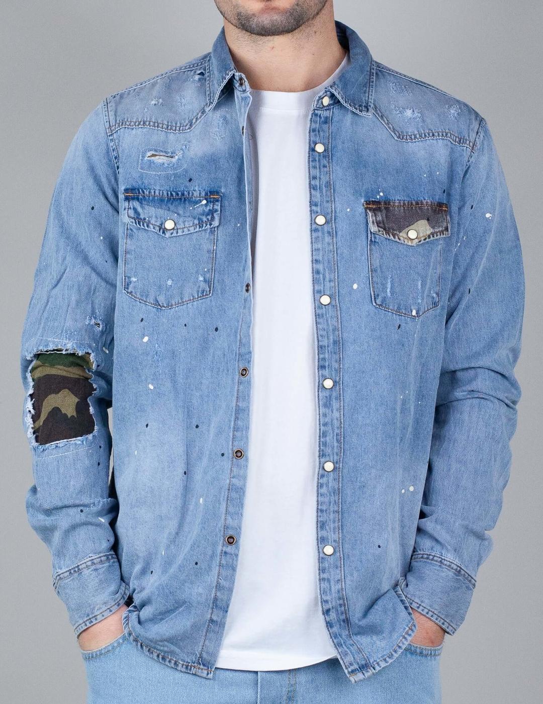 GIANNI LUPO CAMISA VAQUERA AZUL