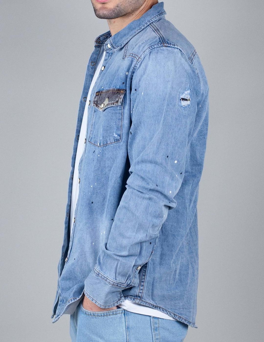 GIANNI LUPO CAMISA VAQUERA AZUL