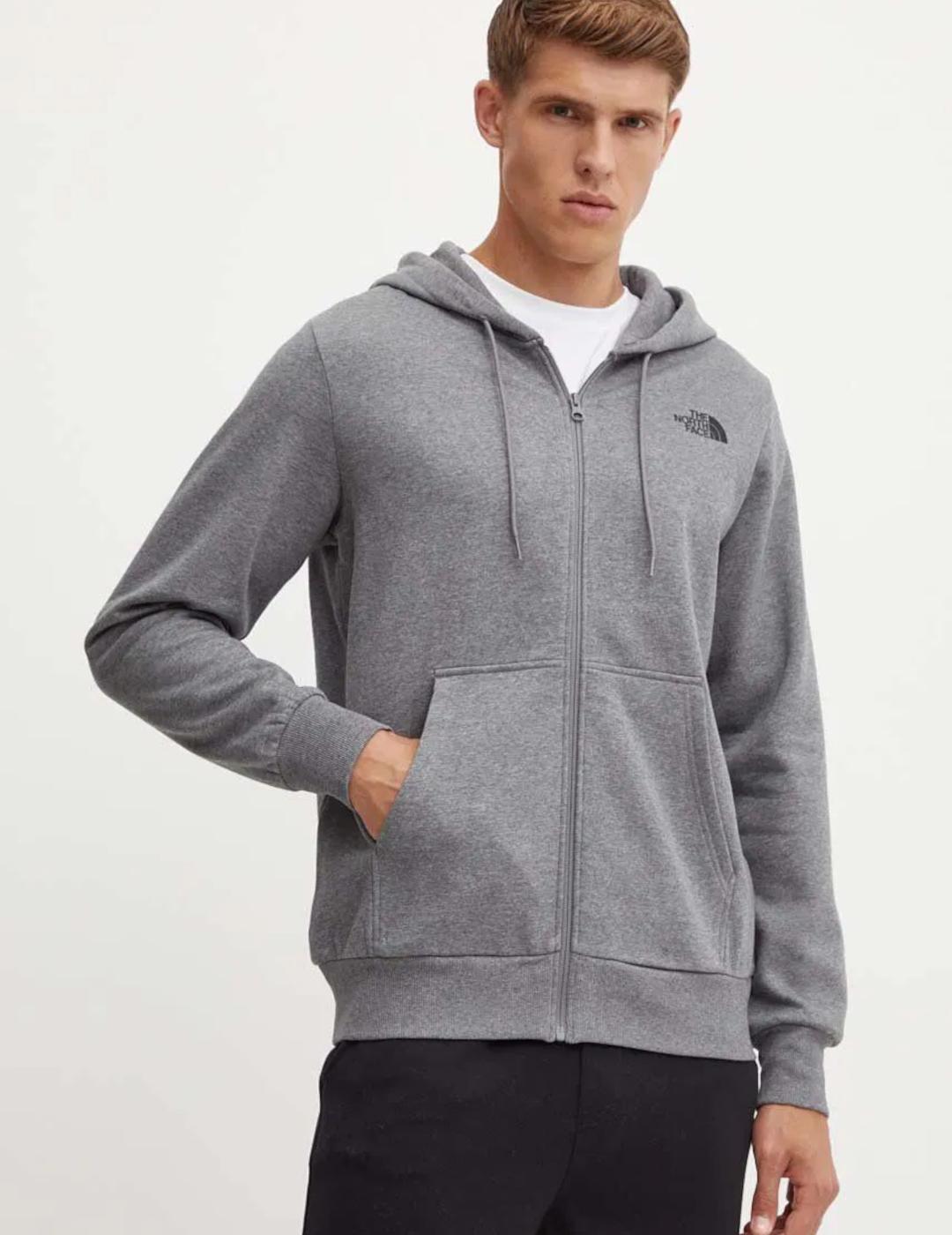 NORTH FACE HOODIE ZIP GRIS