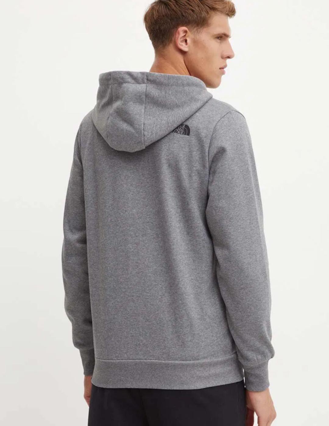 NORTH FACE HOODIE ZIP GRIS