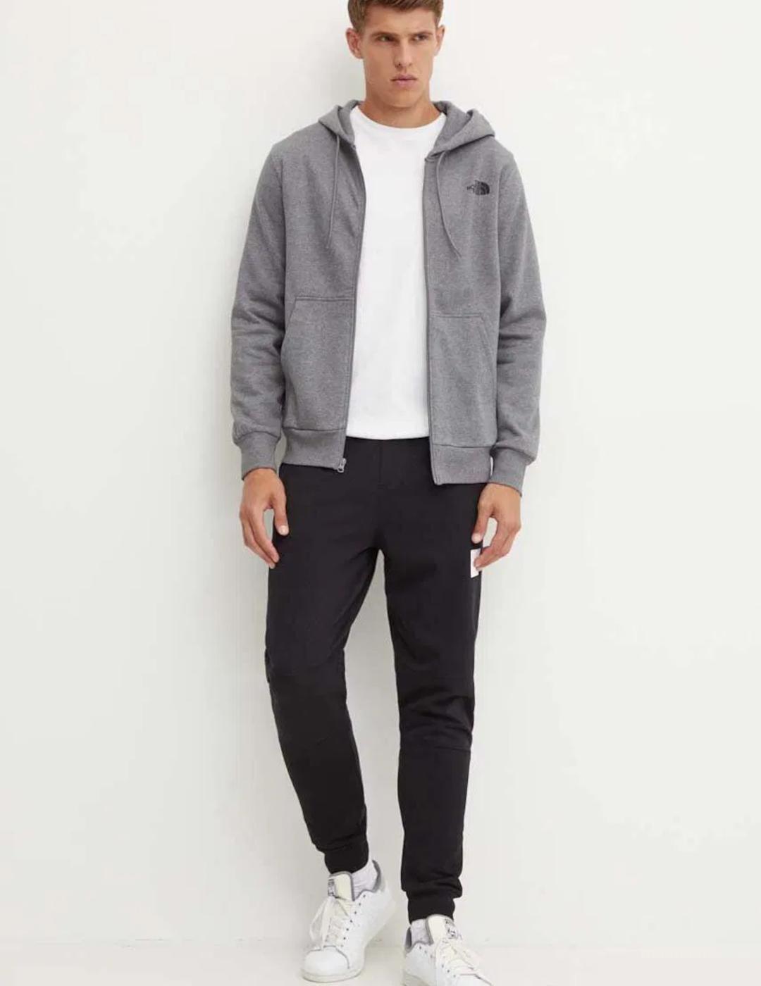 NORTH FACE HOODIE ZIP GRIS