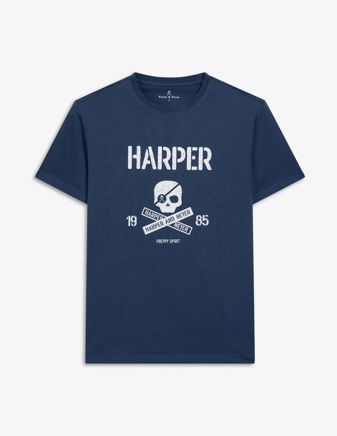 HARPER CAMISETA SKULL BLUE WASH