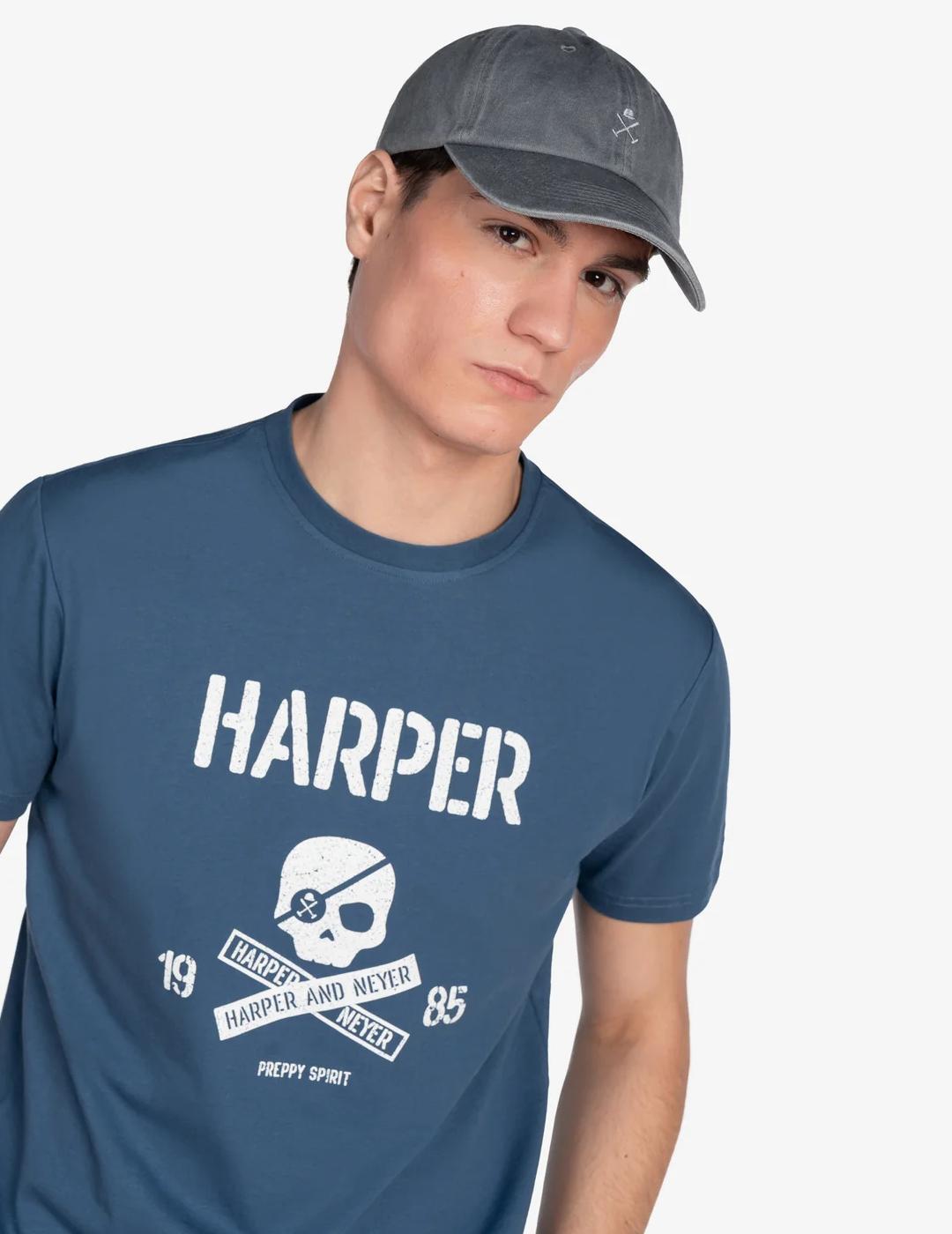 HARPER CAMISETA SKULL BLUE WASH