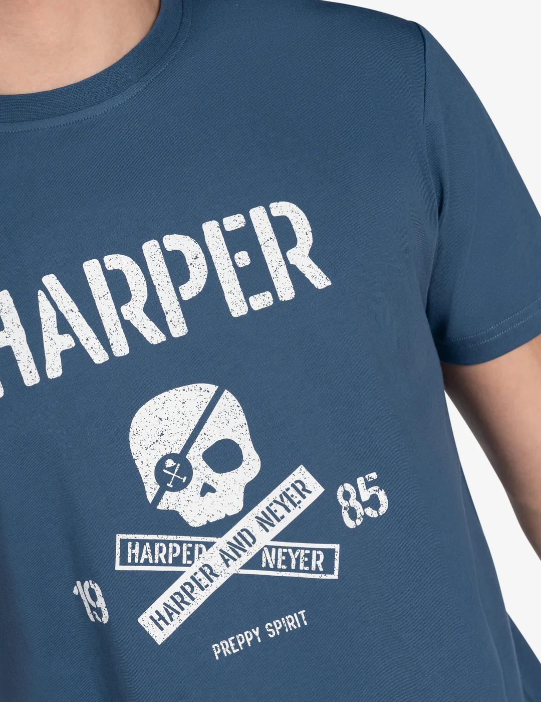 HARPER CAMISETA SKULL BLUE WASH