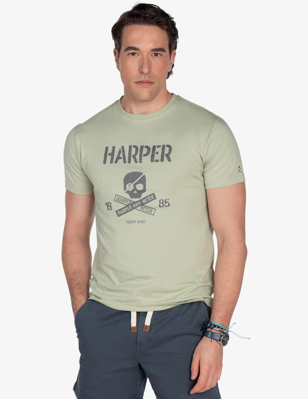 HARPER CAMISETA SKULL MILITARY LIGHT