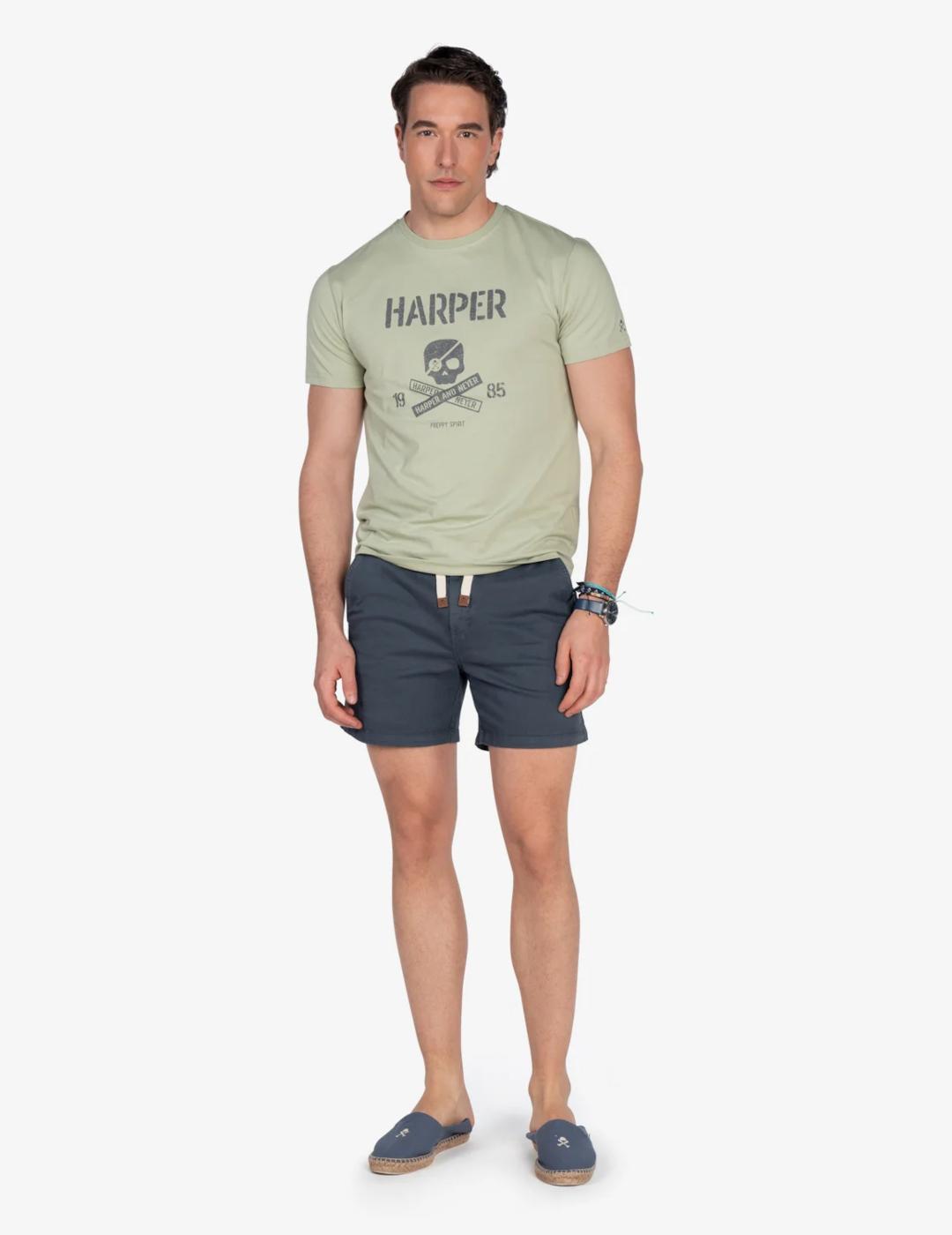 HARPER CAMISETA SKULL MILITARY LIGHT