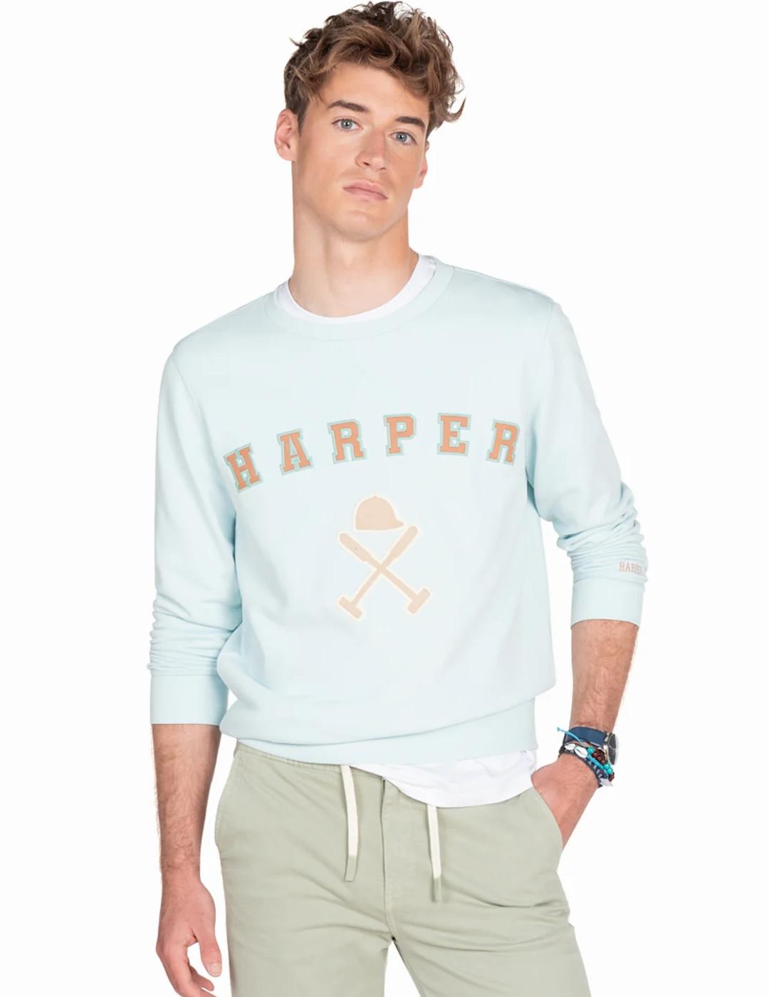 HARPER SUDADERA RETRO TURQUESA LIGHT