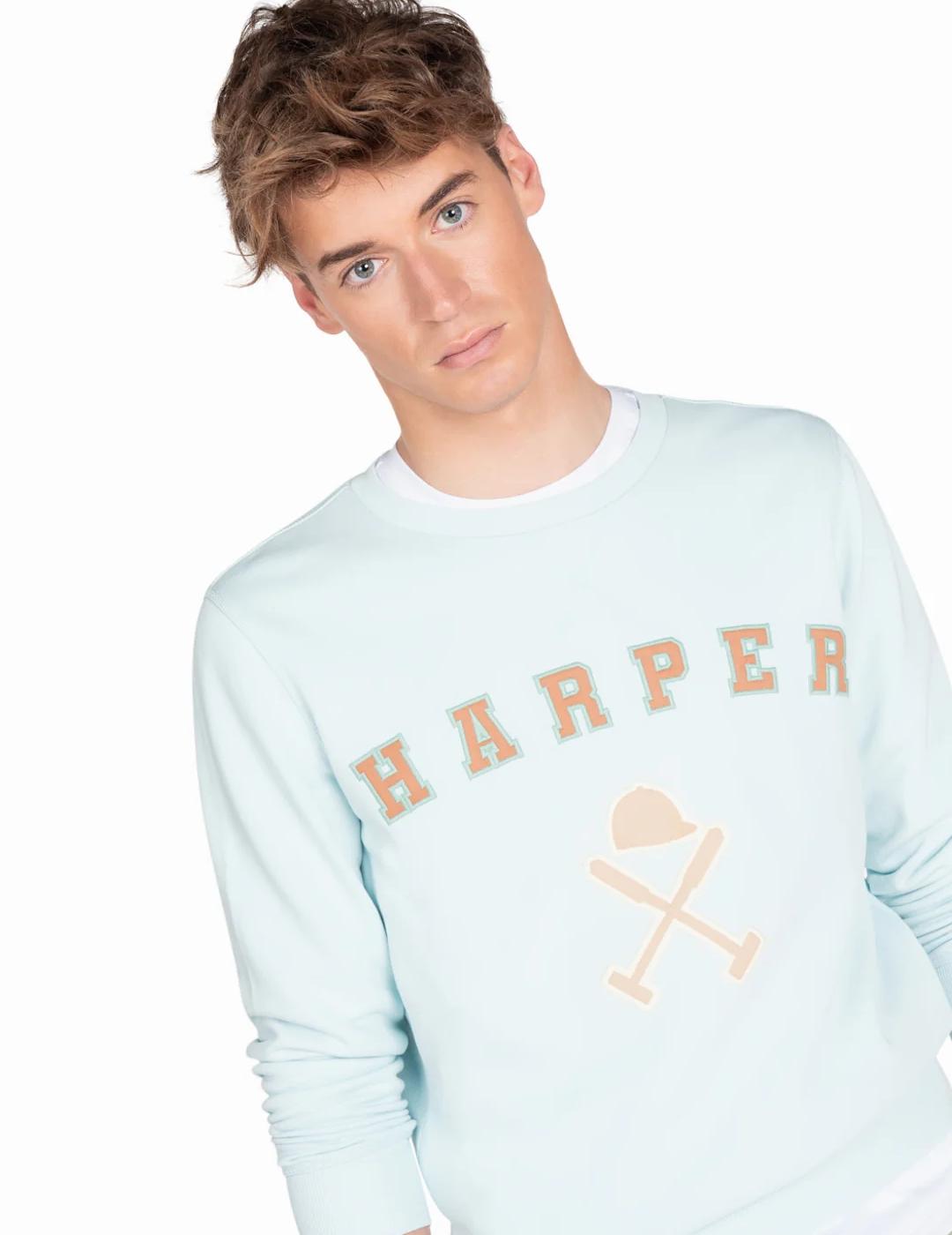 HARPER SUDADERA RETRO TURQUESA LIGHT