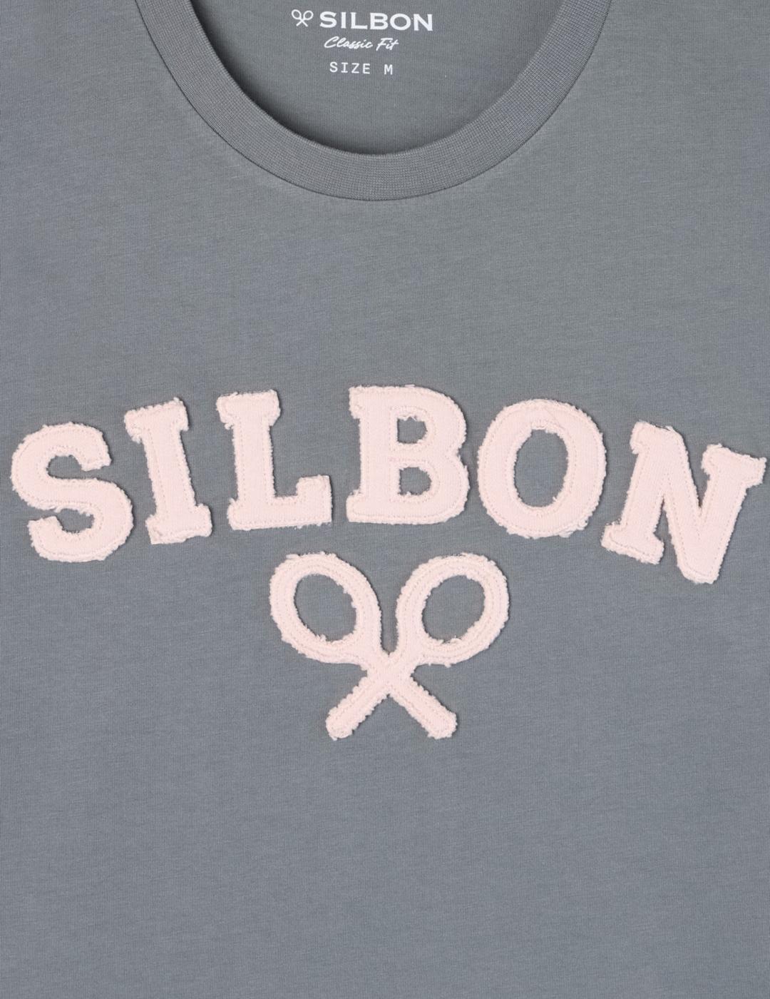 SILBON CAMISETA GRIS RAQUETA