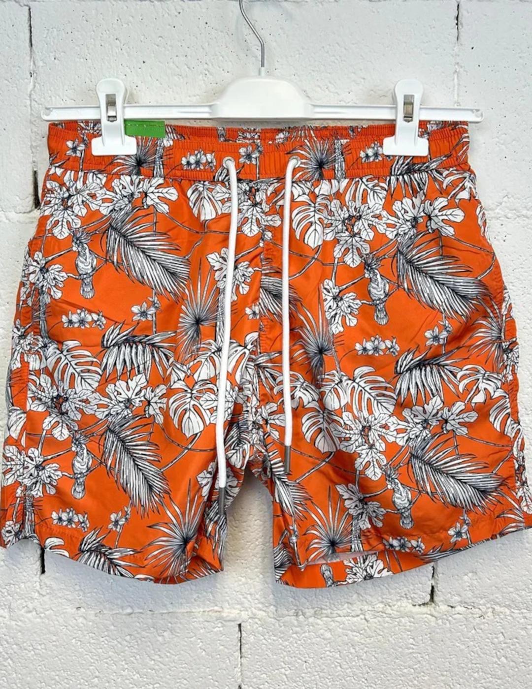 GIANNI BAÑADOR NARANJA HOJAS