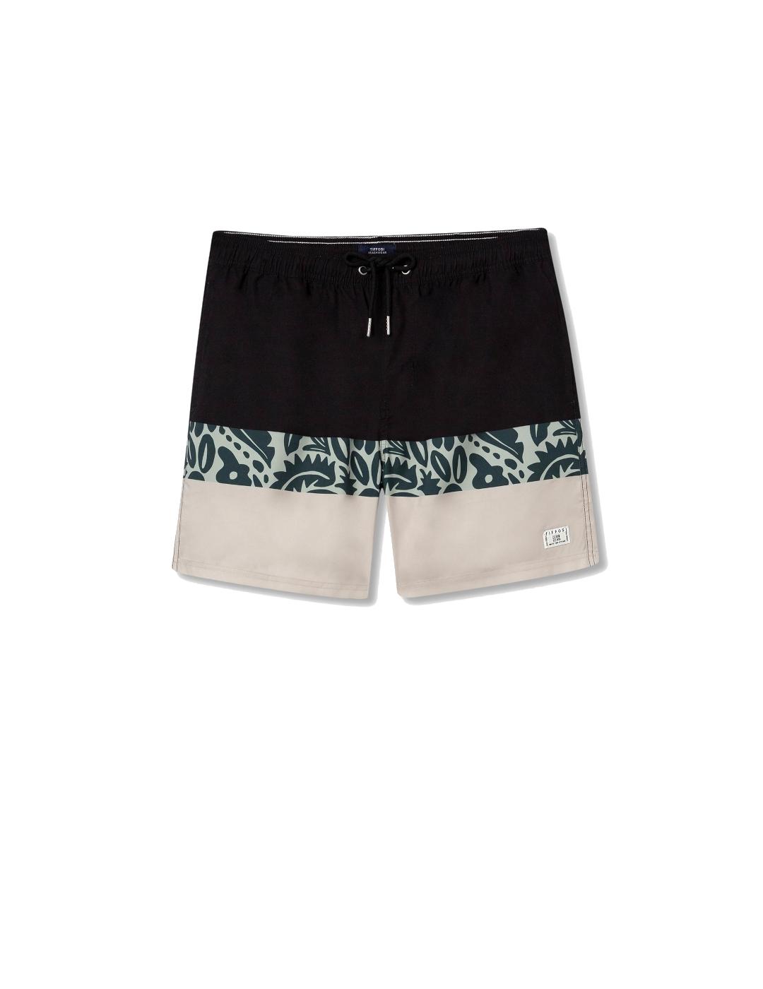 TIFFOSI BAÑADOR ESTAMPADO BEIGE NEGRO VOLLEY_8