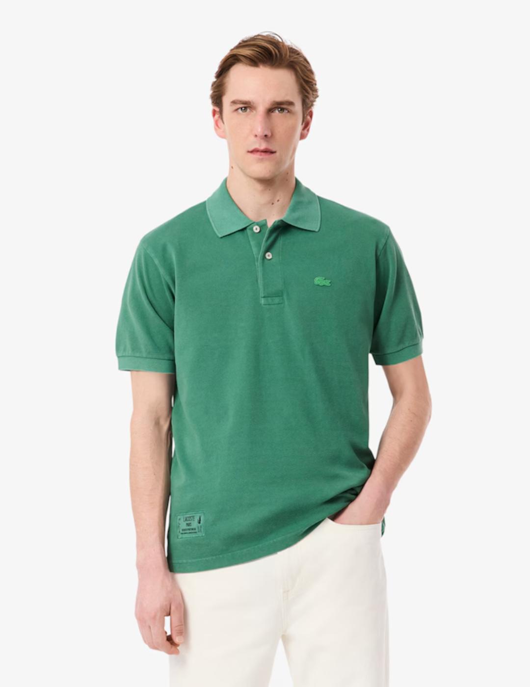 LACOSTE POLO VERDE WASHED